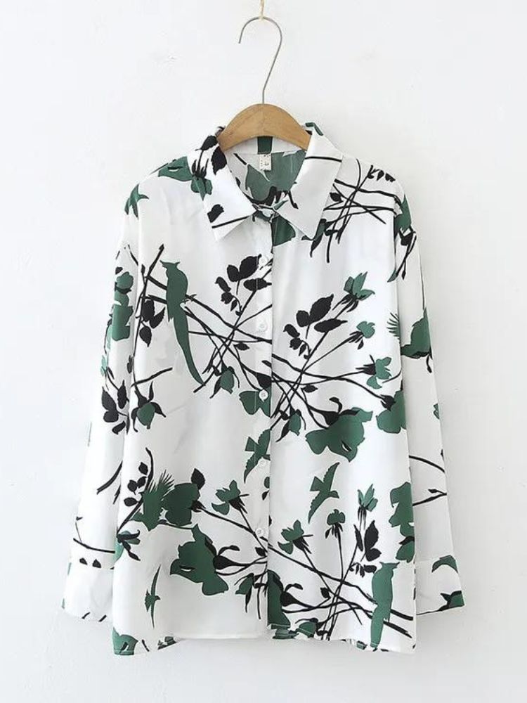 White Printed Casual Shirt