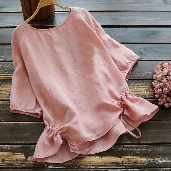 Baby Pink Cotton Western Top